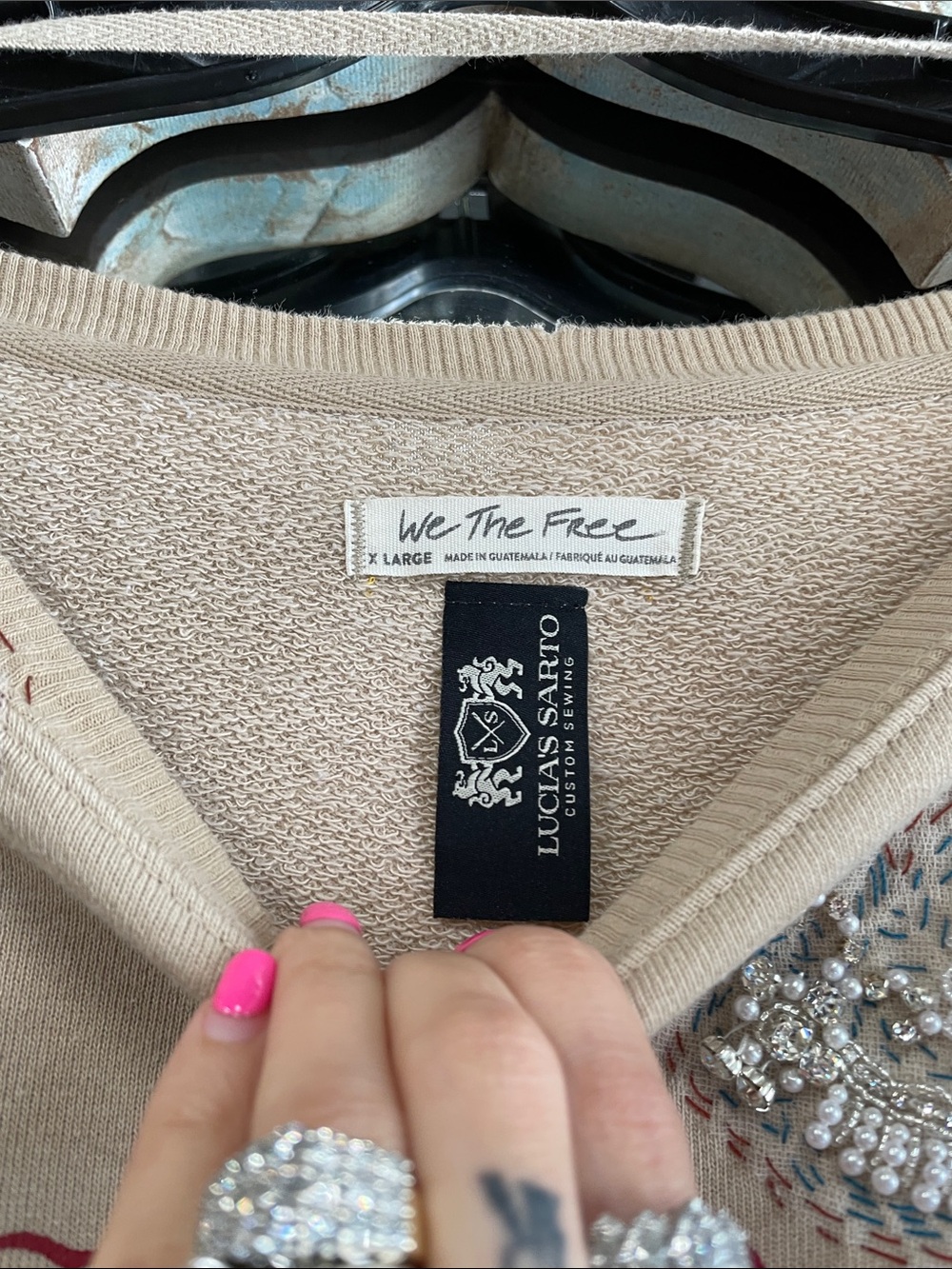 Free People Beige Yellowstone Embellished Crewneck Sweater - Picture 8 of 16